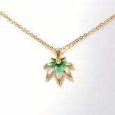 GREEN PINK ENAMEL NCK/GLD