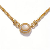 White MOP NCK/18K GLD