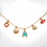 Iridescent Deep Charms Necklace