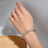 White Cubic Zirconia bracelet/ Stainless Steel