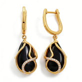 Michelle black agate Earrings