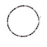 Vibrant Gem Tennis Necklace/Rhodium