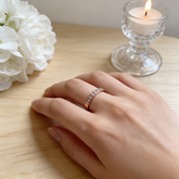 Dainty Gold Cubic Zirconia Ring/ Rose Gold Stainless Steel