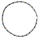 Color Flow Tennis Necklace/Rhodium