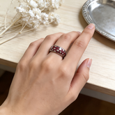Berry Drop Ring/Rhodium Stainless Steel