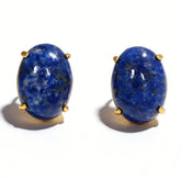 LAPIS LAZULI STUD EAR/GOLD