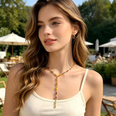 Rainbow Baguette Y-Necklace