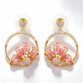 MINA ROUND FLOWER ENAMEL EAR