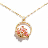 MINA ROUND FLOWER ENAMEL Necklace