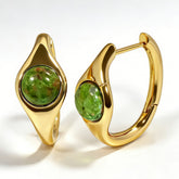 UNAKITE HOOP EAR/GLD