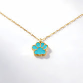 BEAR PAW BLUE ENAMEL Necklace