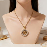 Bow Cutout Necklace/GOLD Stainless Steel