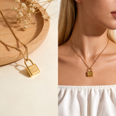 Lock Charm Necklace Stainless Steel