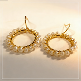 Fresh Water Pearl Hoop huggie EAR/Gold