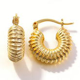 ARI HEART Hoop huggie Earrings/Rhodium