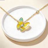 Stella butterfly enamel pendant Necklace