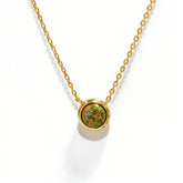 ROUND UNAKITE S Necklace/GOLD