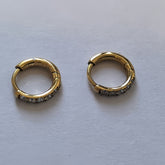 CZ Huggie Hoop Earrings/GOLD Stainless Steel
