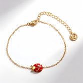 Lucky Ladybug enamel Bracelet/GOLD