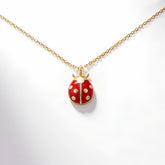 Lucky Ladybug enamel Necklace/GOLD