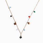 Boho Charm Long Necklace/GOLD Stainless Steel