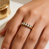 Pearl Floral Cocktail Ring/GOLD Stainless Steel