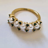 Pearl Floral Cocktail Ring/GOLD Stainless Steel