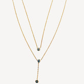 Double Layer Y-Necklace/GOLD Stainless Steel