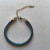 Blue & Gold Braided Friendship BRC/GOLD Stainless Steel