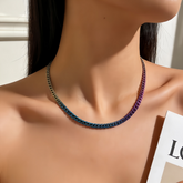Iridescent Snake Chain Necklace/Stainless Steel