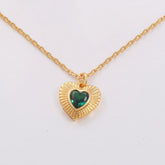 Jovi Heart Crystal Necklace/GOLD