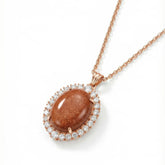 Sand stone pink CZ NCK/GLD