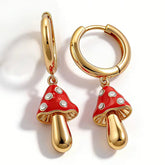 MUSHROOM RED ENAMEL EAR