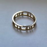 Geometric Cutout Band Ring/GOLD Stainless Steel