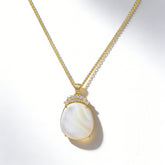 White MOP CZ NCK/GLD