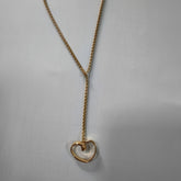 Open Heart Pendant Necklace/GOLD Stainless Steel