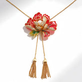 Classic Flower Enamel Long NCK/Tassel
