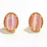Pink cat's eye stud EAR
