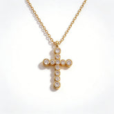 Cross NCK/18K GLD CZ