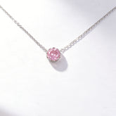 Pink zircon Necklace /Rhodium