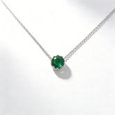 Green Necklace /Rhodium