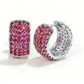 Double sided Cubic Zirconia Earrings/Rhodium