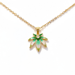 GREEN PINK ENAMEL NCK/GLD