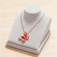 BUTTERFLY PINK ENAMEL NCK