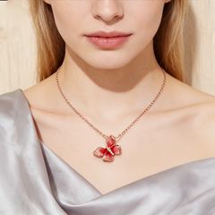 BUTTERFLY PINK ENAMEL NCK
