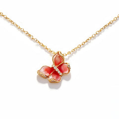 BUTTERFLY PINK ENAMEL NCK