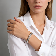 White Cubic Zirconia bracelet/ Stainless Steel