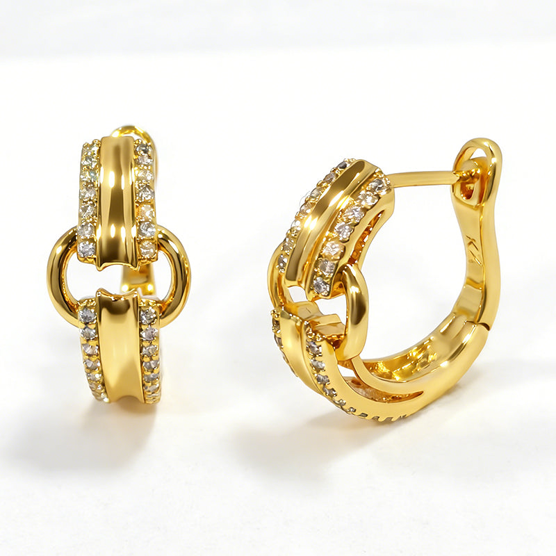 LONNIE HOOP HUGGIE EAR/GOLD METAL