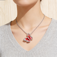 BUTTERFLY PINK ENAMEL NCK
