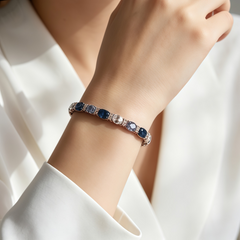 Sky Blue Gradient Bracelet/Rhodium
